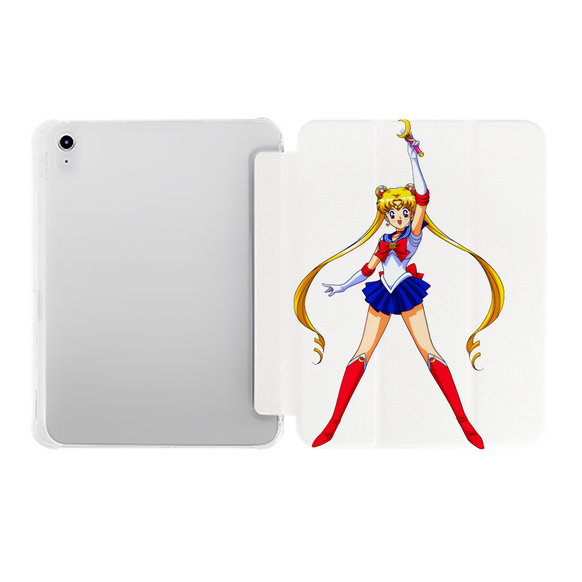 （画像用） 美少女戦士セーラームーン 月野 うさぎ つきの うさぎ Sailor Moon Tsukino Usagi IPad ケース ペン収納付き 三つ折りスタンド PUレザー×シリコン 対応機種9.5/10.5/10.9インチ